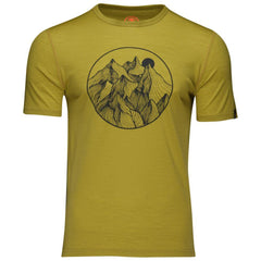 Mens Merino 150 Mountains Tee (Lime)