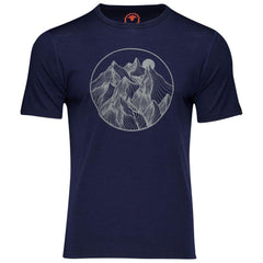 Mens Merino 150 Mountains Tee (Navy)
