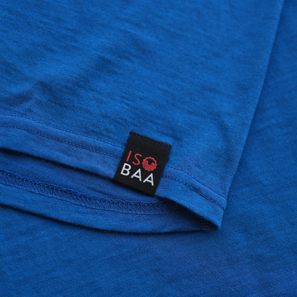 Isobaa | Mens Merino 150 Short Sleeve Crew (Blue) | Gear up for performance and comfort with Isobaa's technical Merino short-sleeved top.