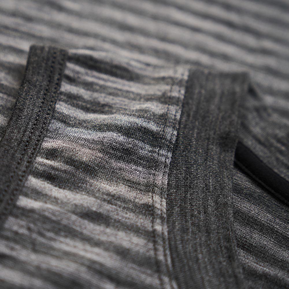 Mens Merino 150 Vest (Mini Stripe Smoke/Charcoal) | Isobaa