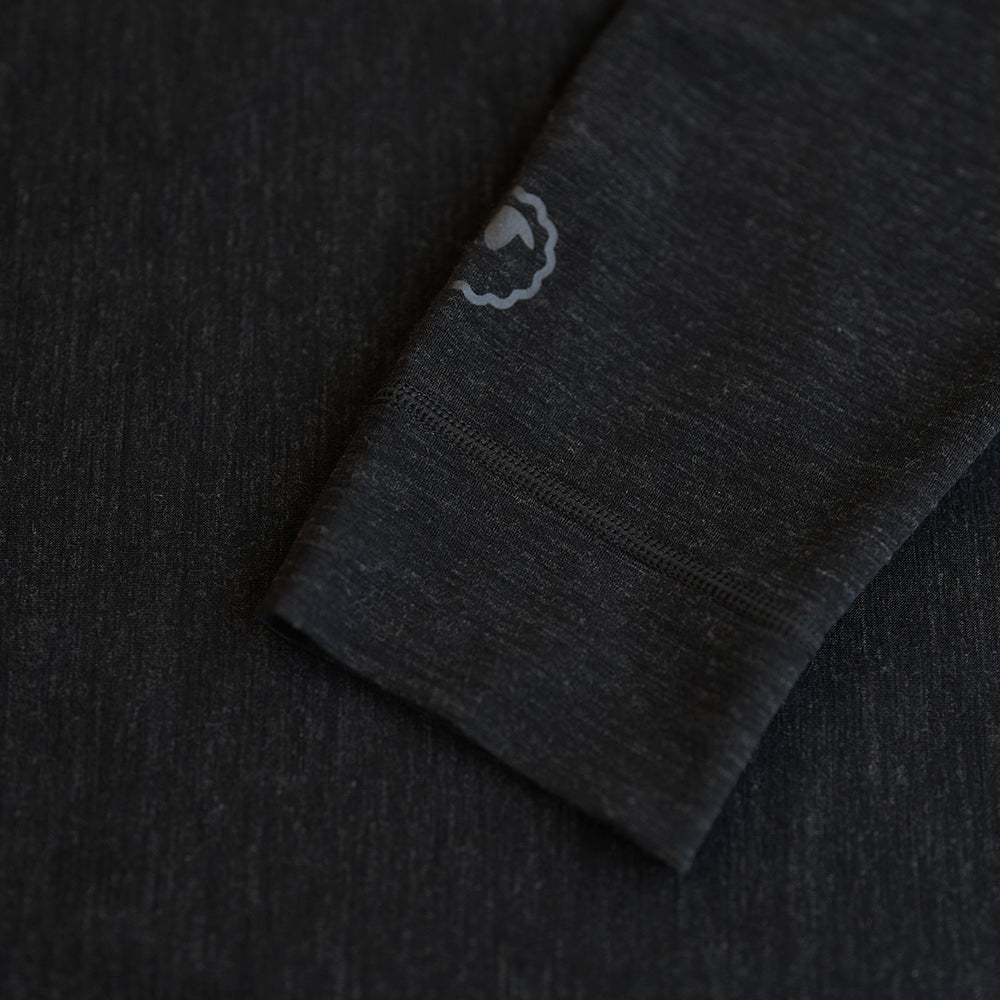 Isobaa | Mens Merino Blend 160 PJ Henley (Black Melange) | Relax with our superfine Merino blend Henley.