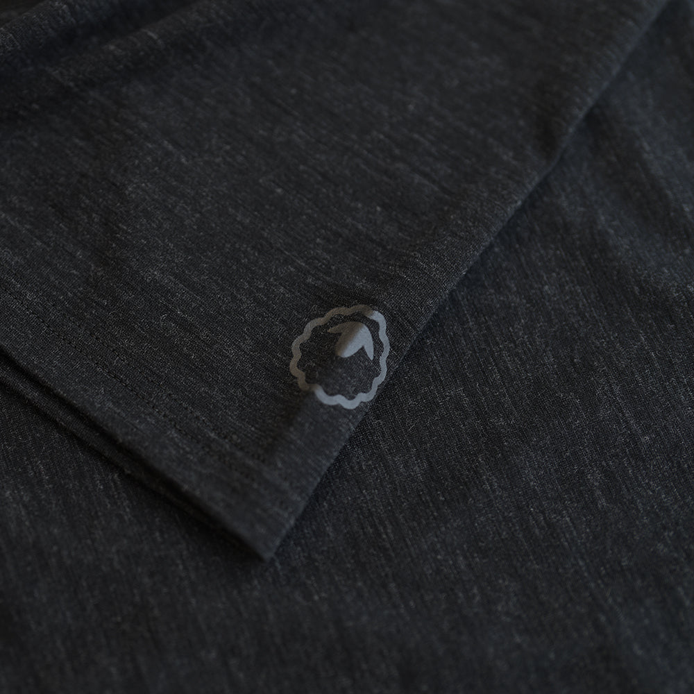 Isobaa | Mens Merino Blend 160 PJ T-Shirt (Black Melange) | Our superfine Merino blend T-shirt.