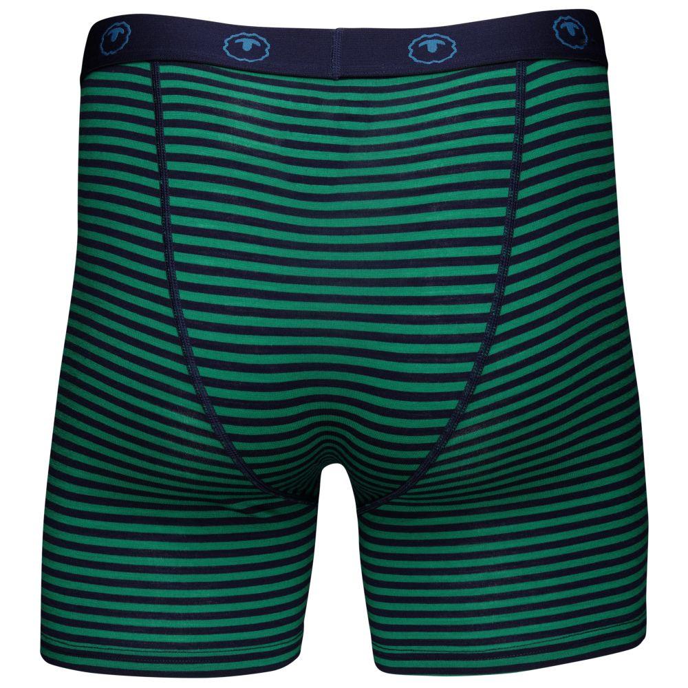 Isobaa | Mens Merino 180 Boxers (Mini Stripe Navy/Green) | Ditch itchy, sweaty underwear and discover the game-changing comfort of Merino wool boxers.