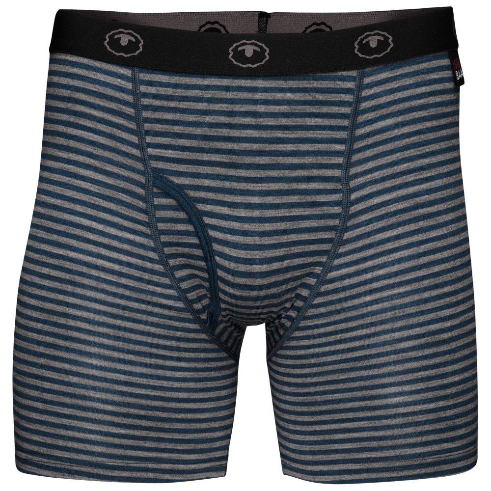Mens Merino 180 Boxers (Mini Stripe Petrol/Charcoal) | Isobaa