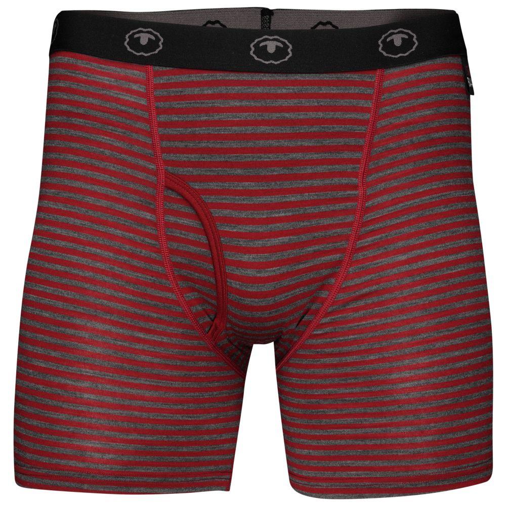 Isobaa | Mens Merino 180 Boxers (Mini Stripe Red/Smoke) | Ditch itchy, sweaty underwear and discover the game-changing comfort of Merino wool boxers.