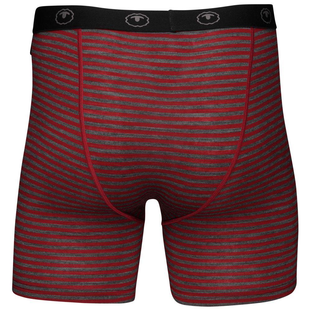 Isobaa | Mens Merino 180 Boxers (Mini Stripe Red/Smoke) | Ditch itchy, sweaty underwear and discover the game-changing comfort of Merino wool boxers.
