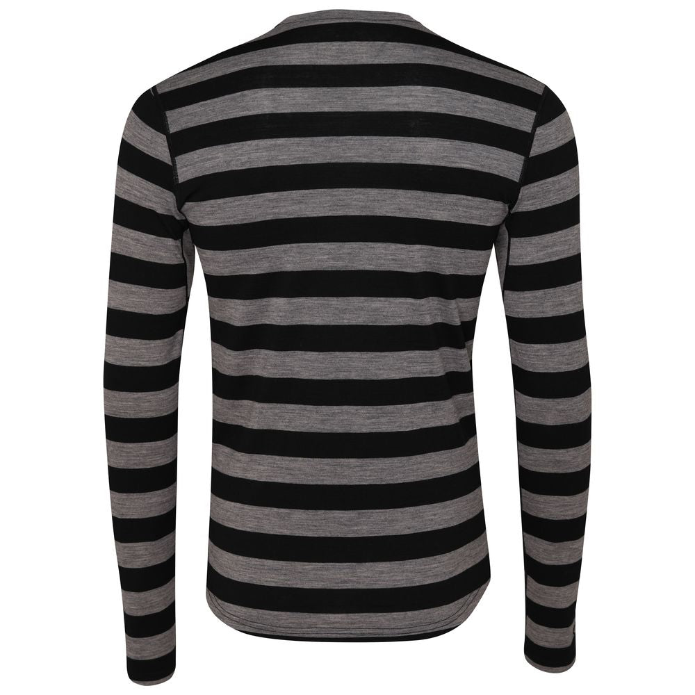 Isobaa | Mens Merino 180 Long Sleeve Crew (Black/Charcoal) | Get outdoors with the ultimate Merino wool long-sleeve top.