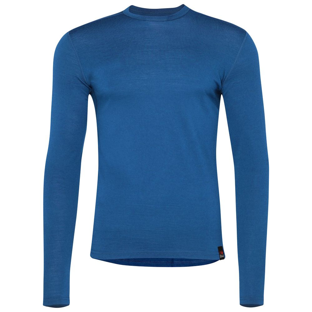 Isobaa | Mens Merino 180 Long Sleeve Crew (Blue) | Get outdoors with the ultimate Merino wool long-sleeve top.