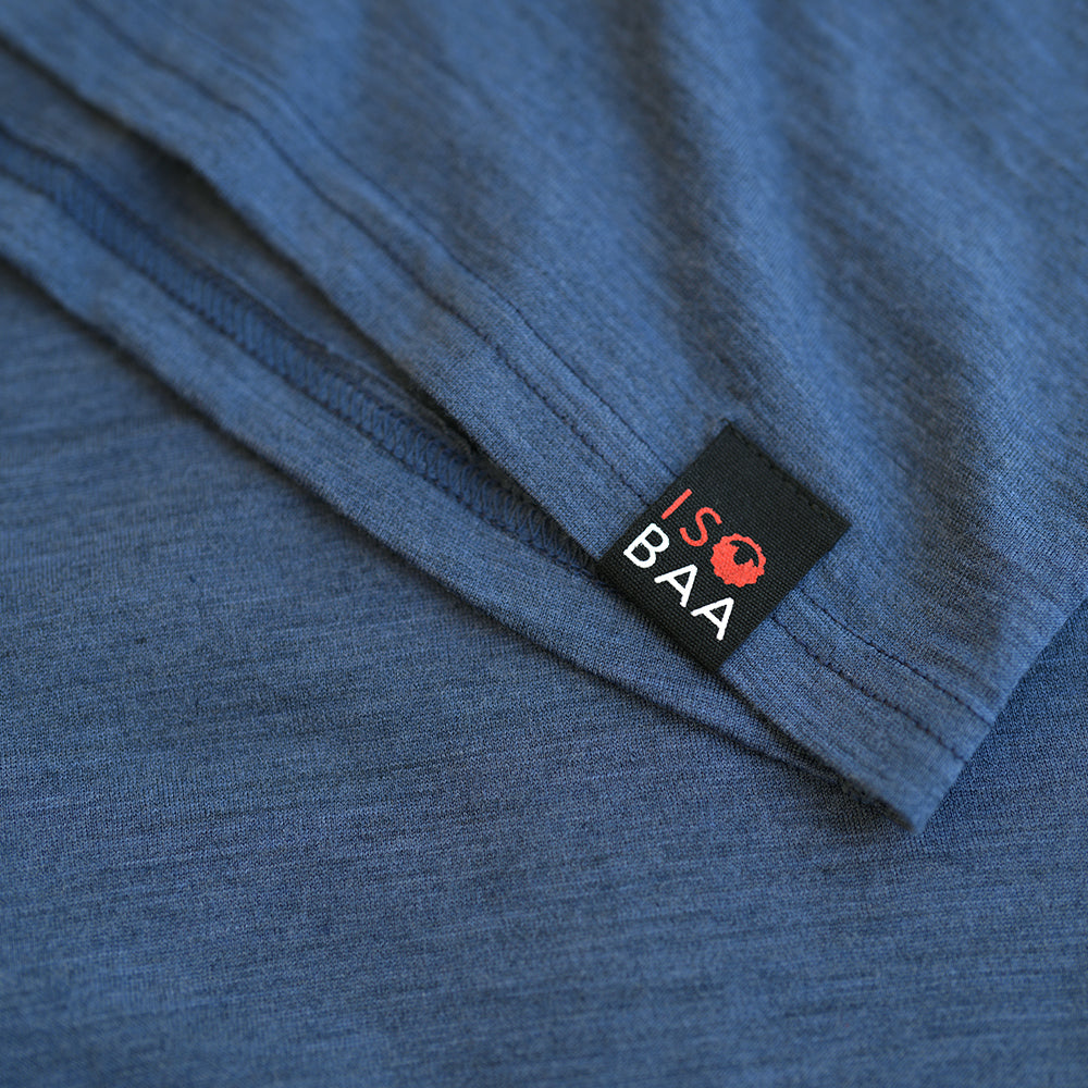 Isobaa | Mens Merino 180 Long Sleeve Crew (Denim) | Get outdoors with the ultimate Merino wool long-sleeve top.