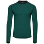 Mens Merino 180 Long Sleeve Crew (Mini Stripe Navy/Green)