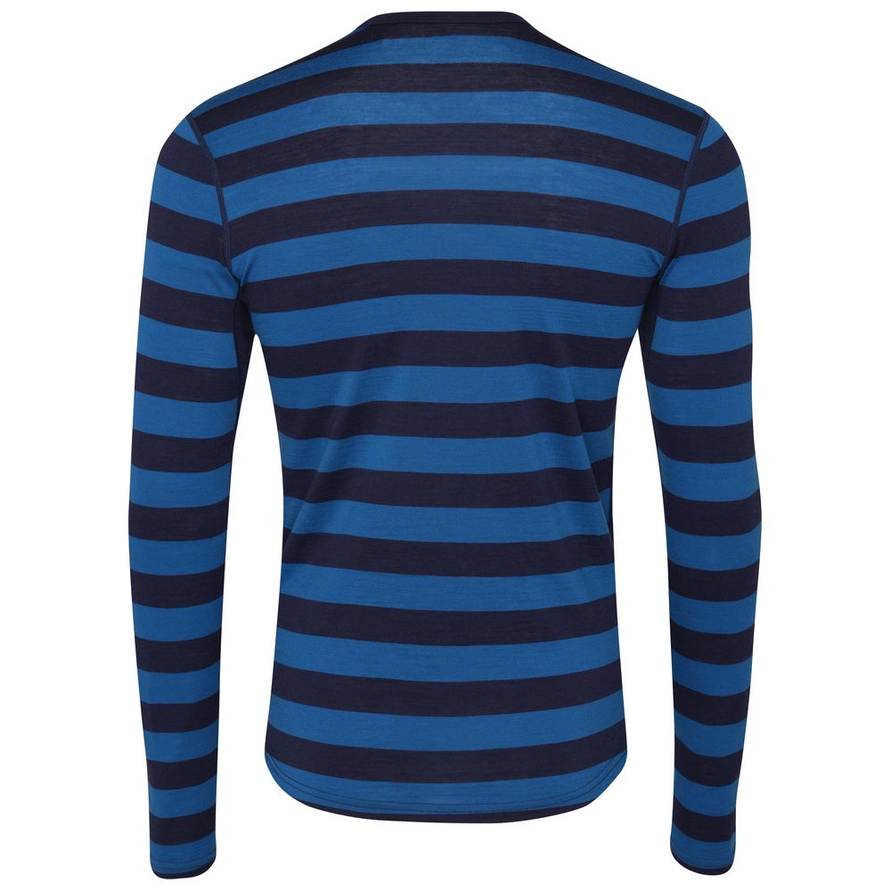 Isobaa | Mens Merino 180 Long Sleeve Crew (Navy/Blue) | Get outdoors with the ultimate Merino wool long-sleeve top.
