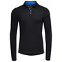 Mens Merino 200 Long Sleeve Polo Shirt (Black/Blue)