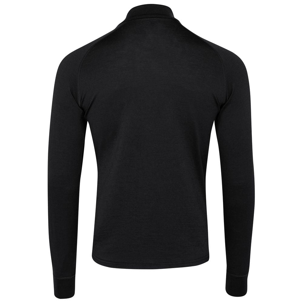 Isobaa | Mens Merino 200 Long Sleeve Zip Neck (Black) | Experience the best of 200gm Merino wool with this ultimate half-zip top – your go-to for challenging hikes, chilly bike commutes, post-workout layering, and unpredictable weather.