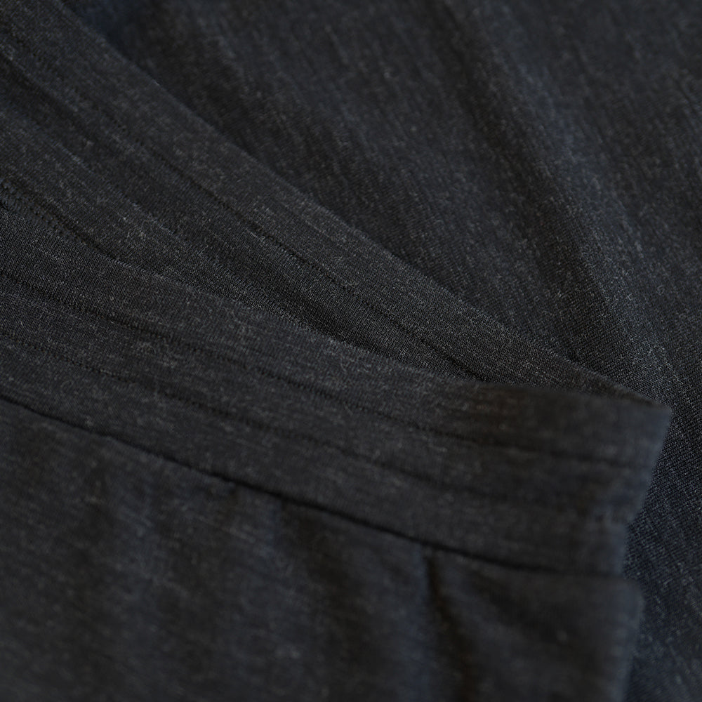 Isobaa | Mens Merino Blend 200 PJ Shorts (Black Melange) | Discover breathable comfort with our Merino blend shorts.