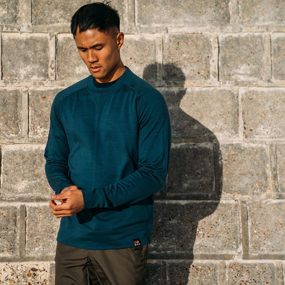 Isobaa | Mens Merino 260 Lounge Sweatshirt (Petrol) | The ultimate 260gm Merino wool sweatshirt – Your go-to for staying cosy after chilly runs, conquering weekends in style, or whenever you crave warmth without bulk.