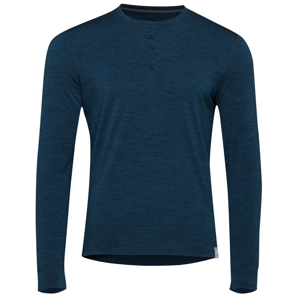 Isobaa | Mens Merino Blend 160 PJ Henley (Petrol) | Relax with our superfine Merino blend Henley.