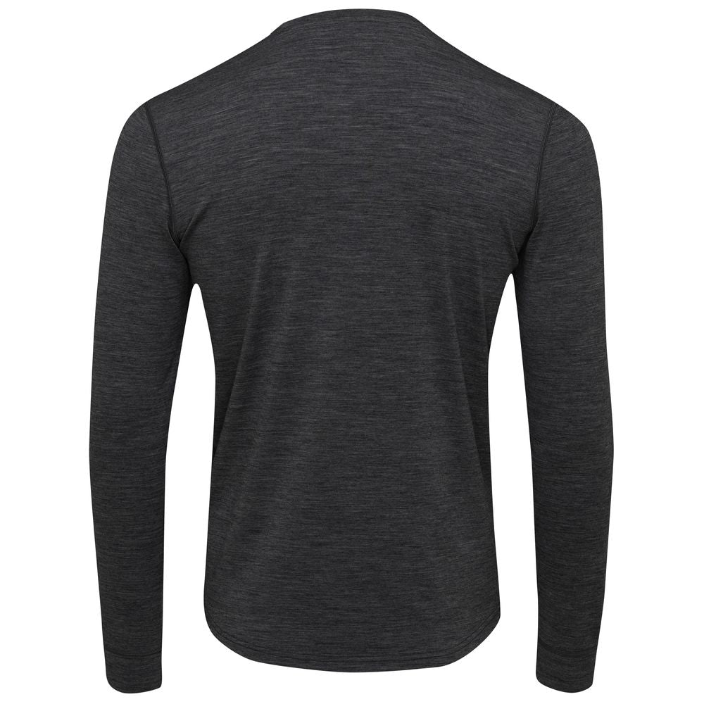 Isobaa | Mens Merino Blend 160 PJ Henley (Smoke Melange) | Relax with our superfine Merino blend Henley.