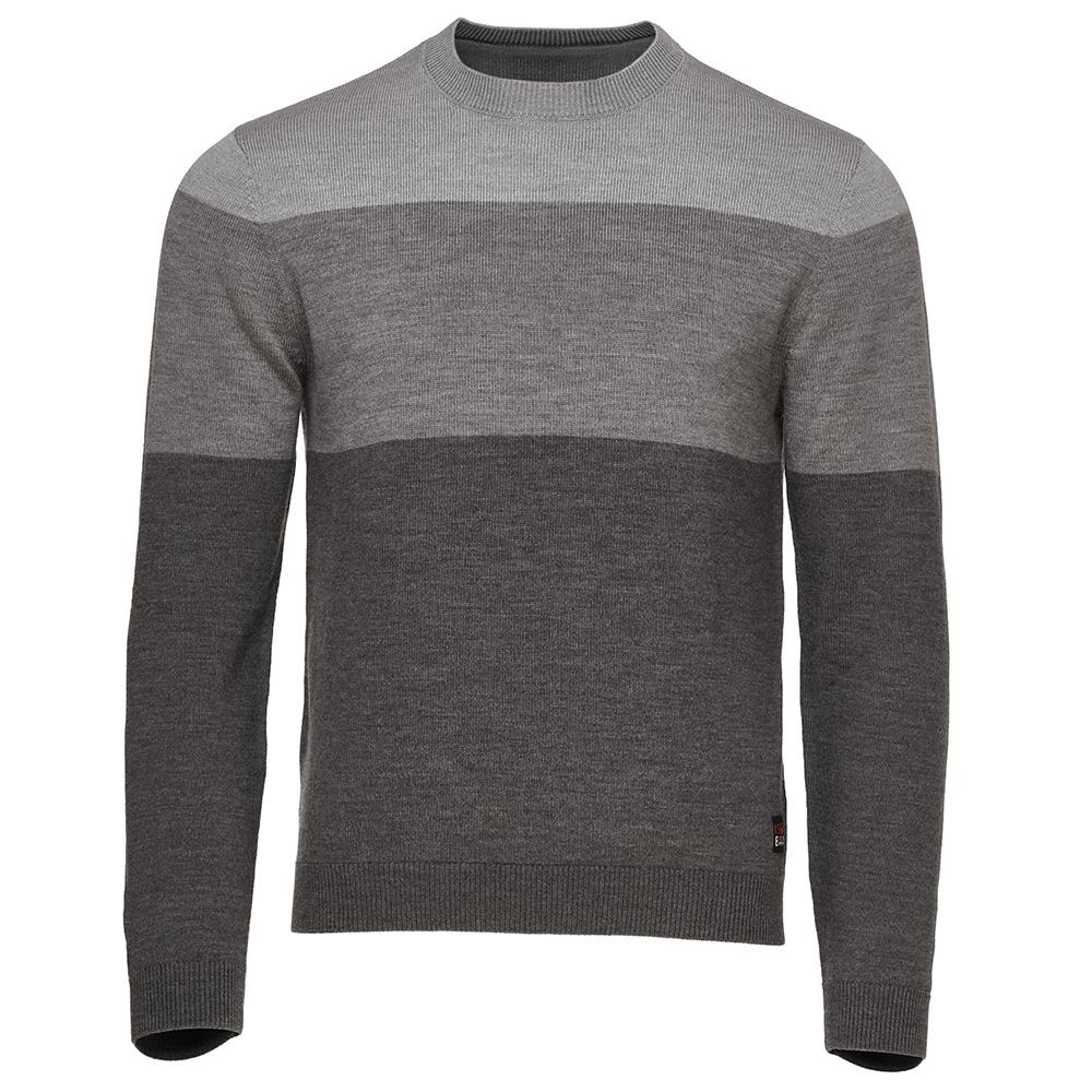 Mens Merino Block Stripe Sweater (Smoke/Grey/Charcoal)