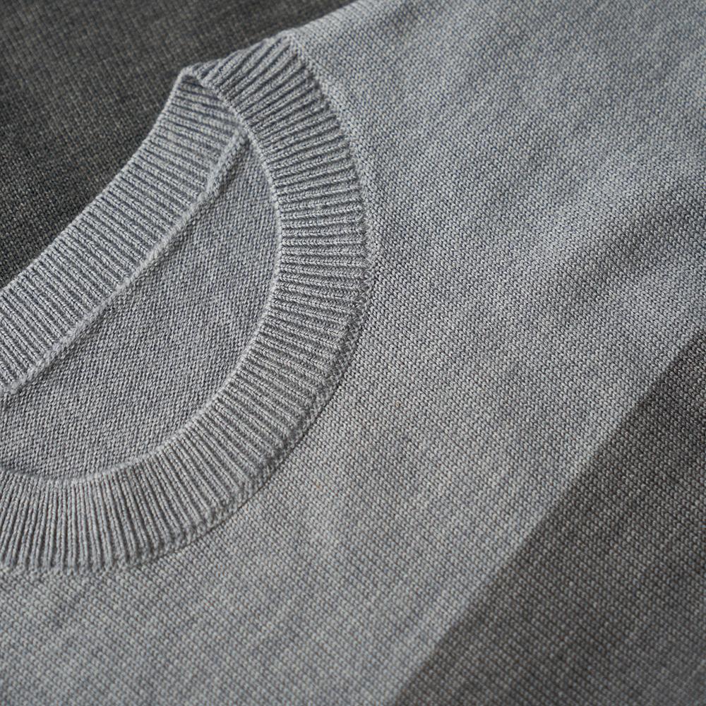 Isobaa Mens Merino Block Stripe Sweater (Smoke/Grey/Charcoal)
