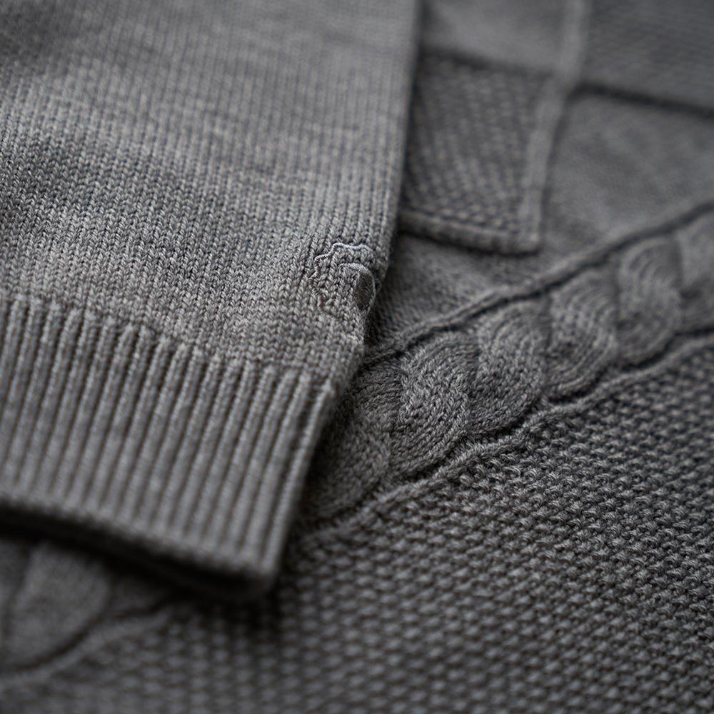 Isobaa | Mens Merino Cable Sweater (Charcoal) | Experience timeless style and outdoor-ready performance with our Merino wool crew neck sweater.