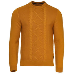 Mens Merino Cable Sweater (Mustard)