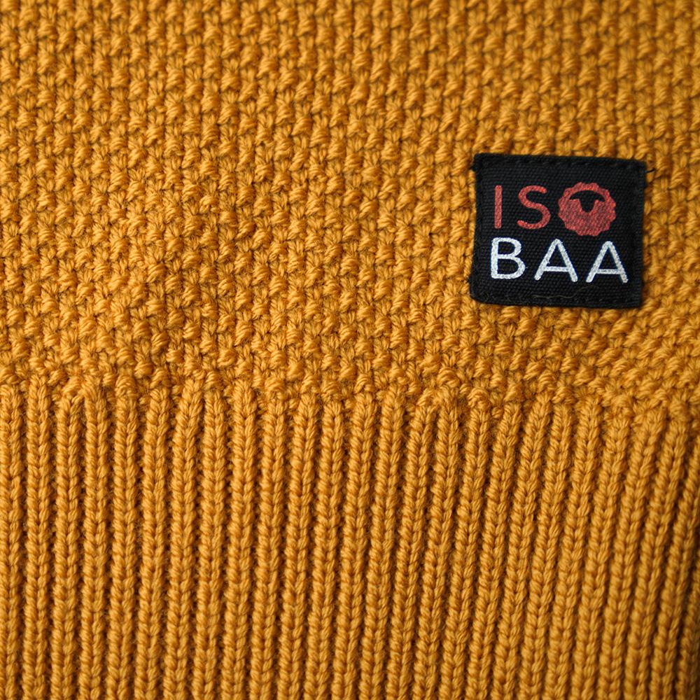 Isobaa Mens Merino Cable Sweater (Mustard)