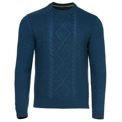 Mens Merino Cable Sweater (Petrol)