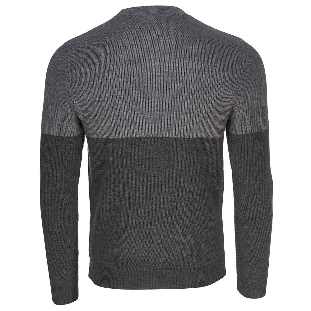 Isobaa | Mens Merino Honeycomb Sweater (Smoke/Charcoal) | The perfect blend of function and elegance in our extrafine 12-gauge Merino wool crew neck sweater.