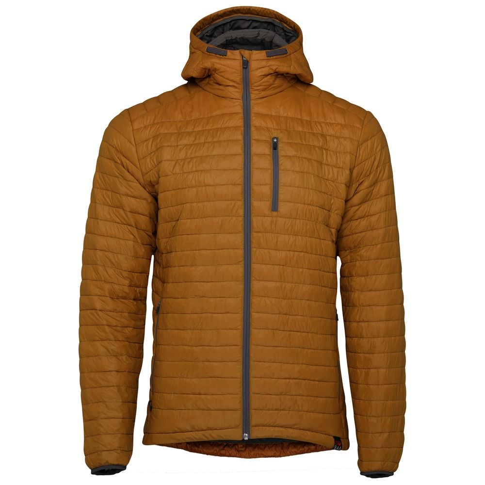 Isobaa | Mens Merino Wool Insulated Jacket (Mustard/Smoke) | Innovative and sustainable design with our Merino jacket.