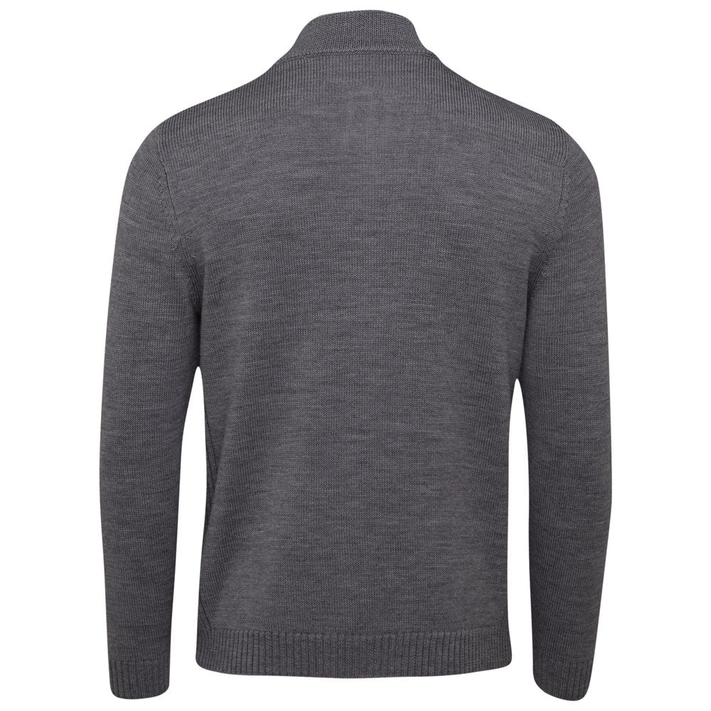 Isobaa | Mens Merino Zip Sweater (Charcoal Melange) | Discover exceptional warmth, comfort, and everyday versatility with our extrafine Merino wool sweater.