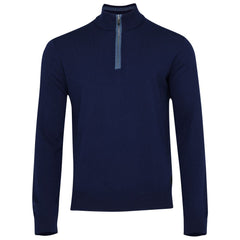 Mens Zip Neck Sweater (Navy/Denim)