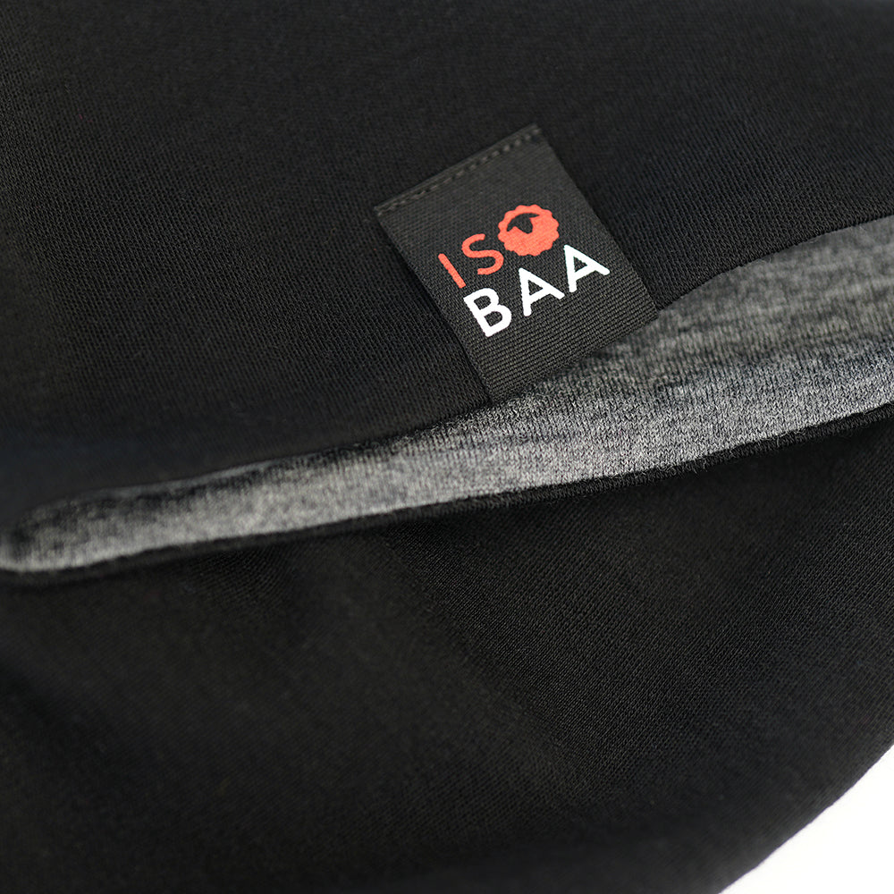 Isobaa | Merino 230 Beanie (Black/Smoke) | Isobaa's double-layered Merino beanie is your key to warmth & comfort in any season.