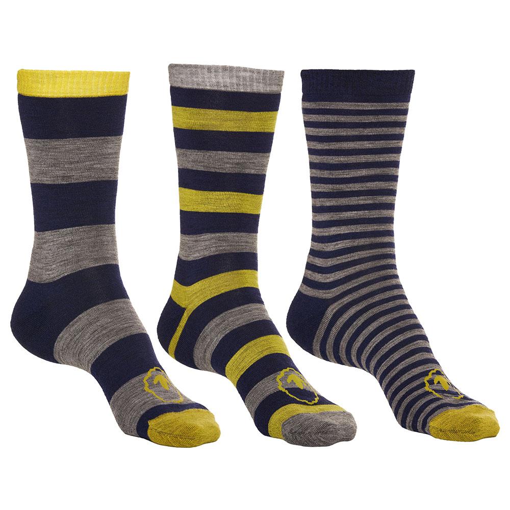 Merino Blend Everyday Socks (3 Pack - Navy/Lime)
