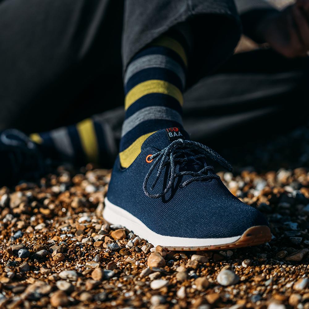 Isobaa | Merino Blend Trainers (Navy) | Conquer trails, city commutes, and everything in between with Isobaa's Merino blend trainers.