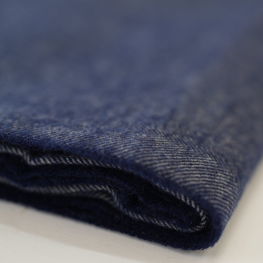 Isobaa | Merino Herringbone Throw (Navy/Mustard Stripe) | Wrap yourself in pure comfort with Isobaa's super-soft Merino throw.