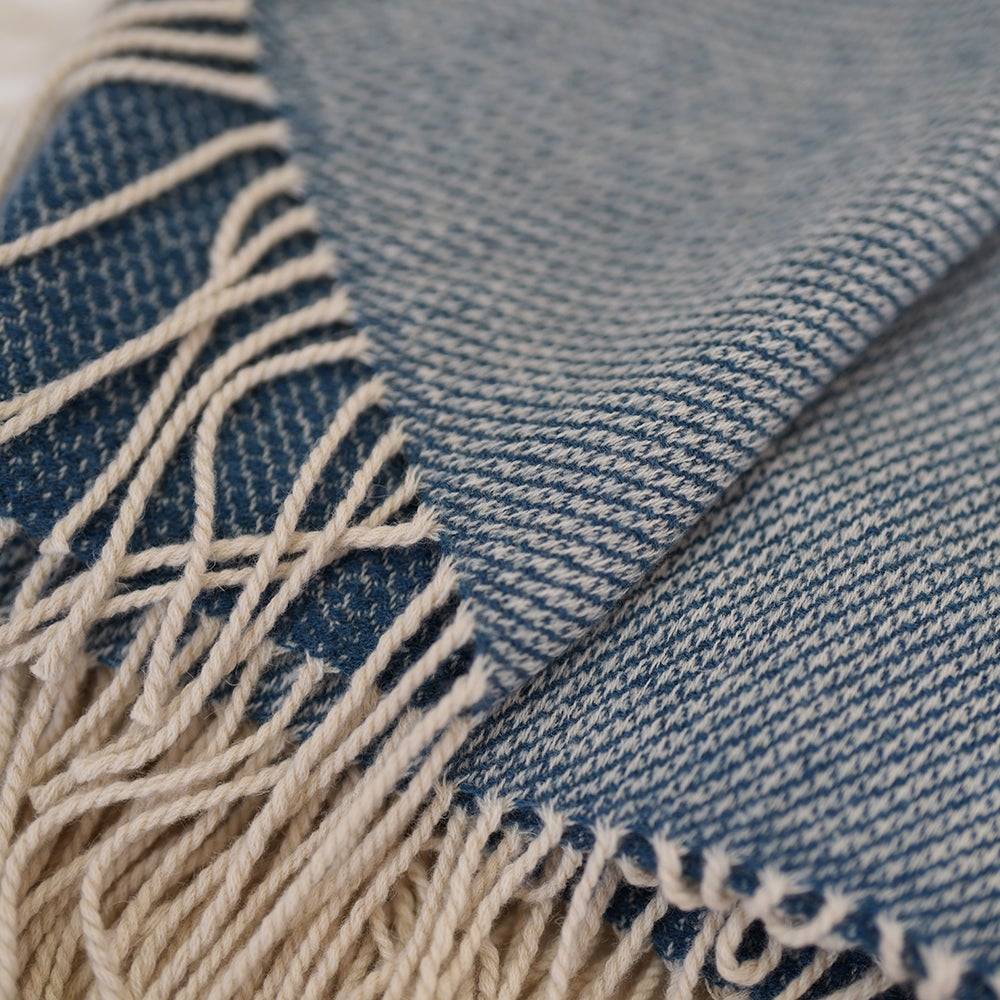 Isobaa | Merino Honeycomb Throw (Petrol) | Our Merino Honeycomb throw is made from our super-soft extra-fine Merino wool.