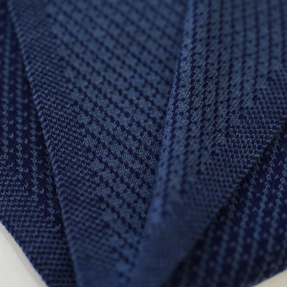 Merino Jacquard Shawl (Navy/Denim) | Isobaa