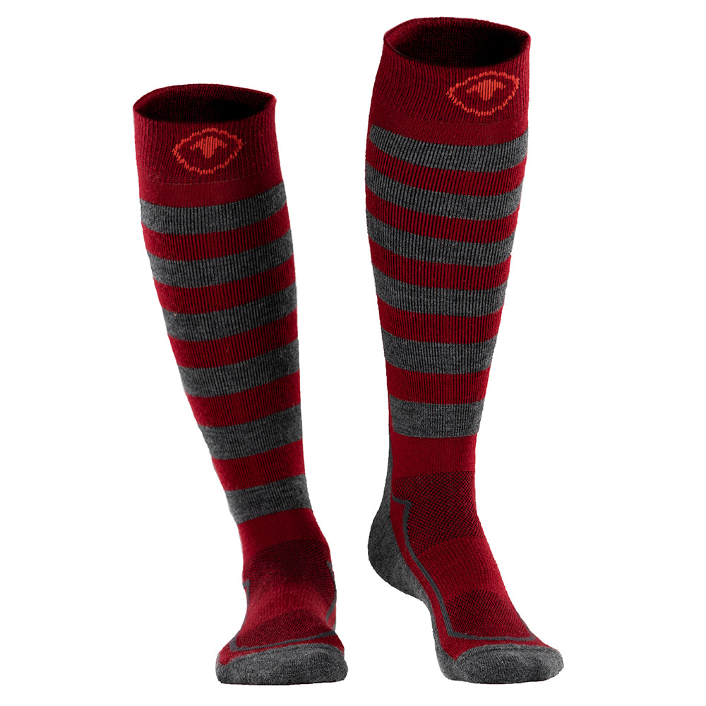 Merino Blend Ski Socks (Red/Smoke)