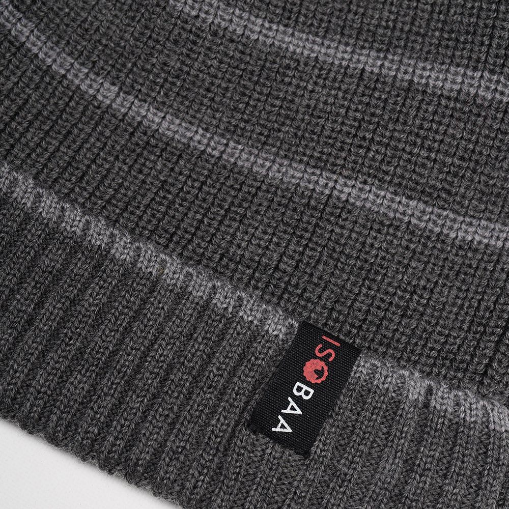 Isobaa | Merino Stripe Beanie (Smoke/Charcoal) | Wrap yourself in cosy warmth with Isobaa's Merino beanie.