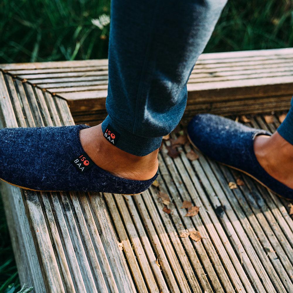 Toesties Felted Wool Leather Sole Slippers - New Zealand Nature