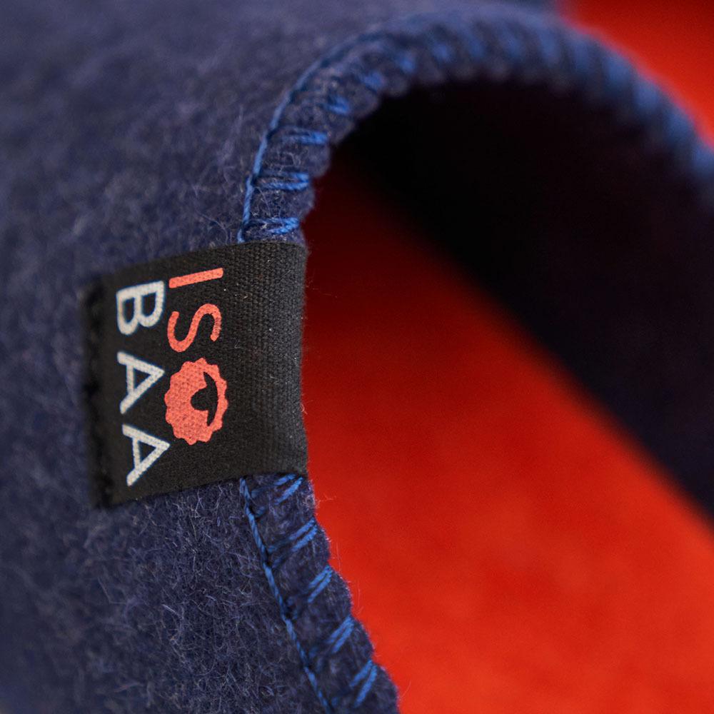 Isobaa | Merino Wool Blend Slippers (Navy/Orange) | Comfort that lasts – Isobaa's Merino blend slippers are your companions for relaxation both indoors and out.