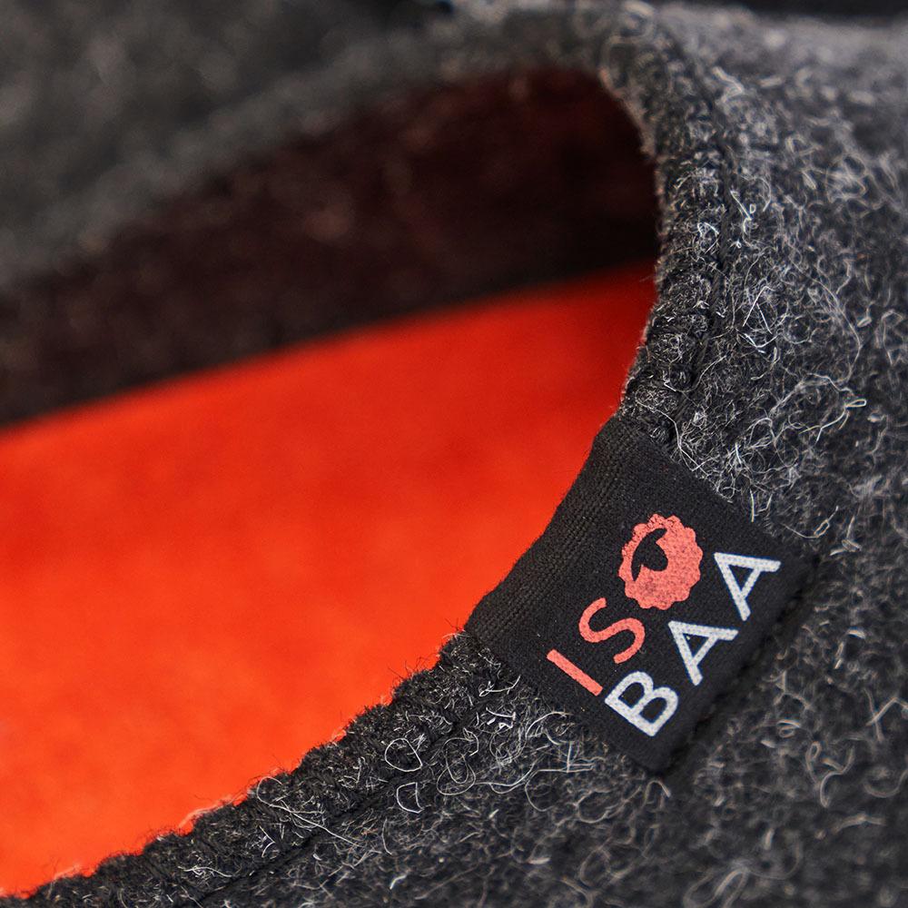 Isobaa | Merino Wool Blend Slippers (Smoke/Orange) | Comfort that lasts – Isobaa's Merino blend slippers are your companions for relaxation both indoors and out.