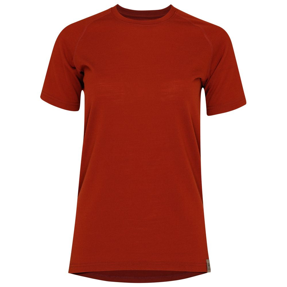 Isobaa | Womens IsoSoft 180 Short Sleeve Crew (Burnt Orange) | Performance-driven Merino short-sleeved top.