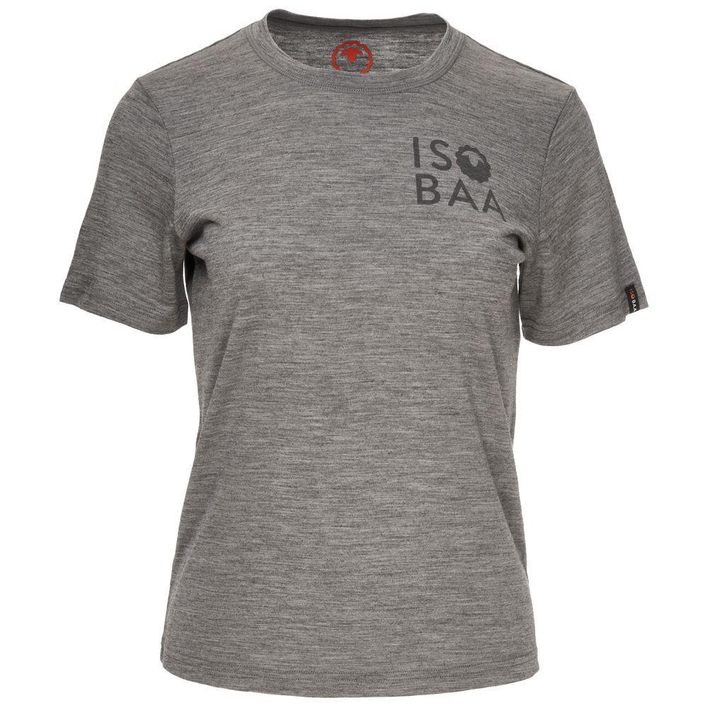 Isobaa | Womens Merino 150 Logo Tee (Charcoal) | Gear up for adventure with Isobaa's superfine Merino tee.