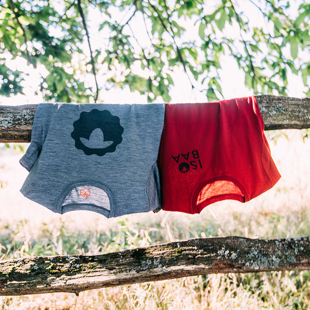 Isobaa | Womens Merino 150 Logo Tee (Red) | Gear up for adventure with Isobaa's superfine Merino tee.