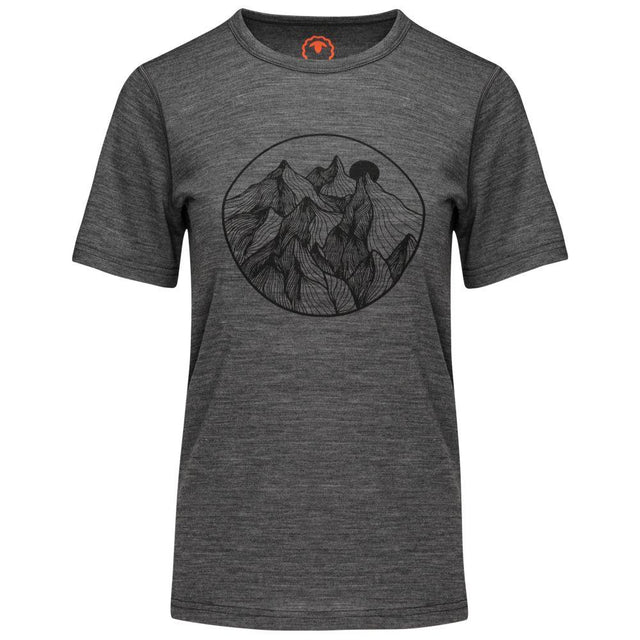 Isobaa | Womens Merino 150 Mountains Tee (Smoke) | Gear up for adventure with our superfine Merino Tee.