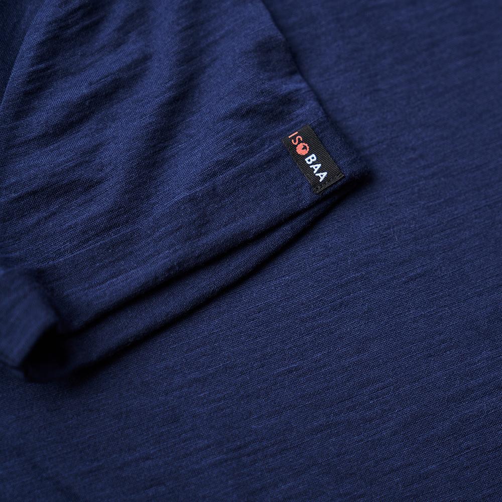 Isobaa | Womens Merino 150 Roll Sleeve Tee (Navy) | Our superfine Merino T-shirt performs everywhere from outdoor adventures to coffee dates.