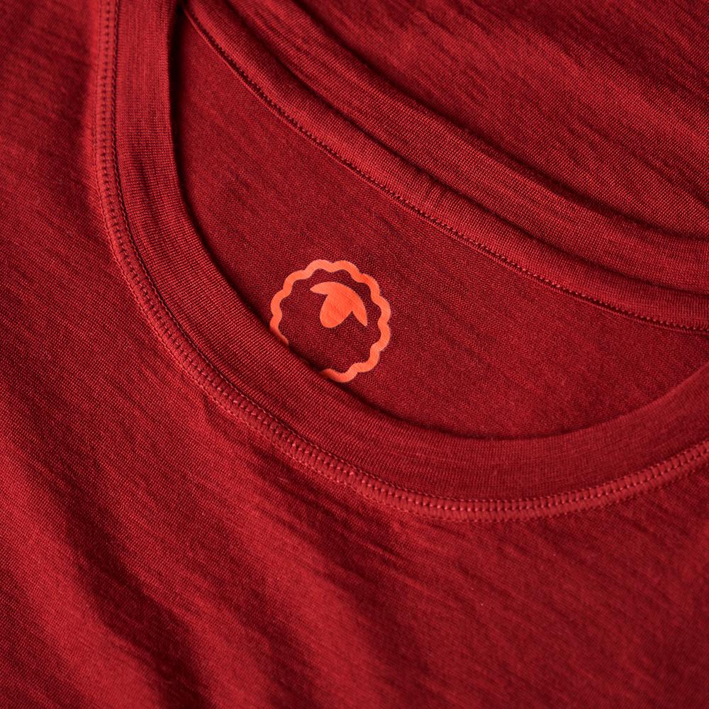 Isobaa | Womens Merino 150 Roll Sleeve Tee (Red) | Our superfine Merino T-shirt performs everywhere from outdoor adventures to coffee dates.