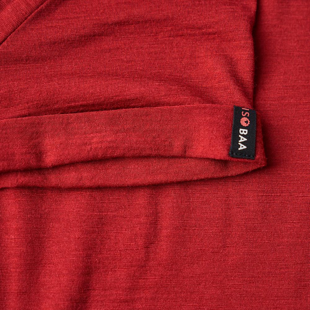 Isobaa | Womens Merino 150 Roll Sleeve Tee (Red) | Our superfine Merino T-shirt performs everywhere from outdoor adventures to coffee dates.