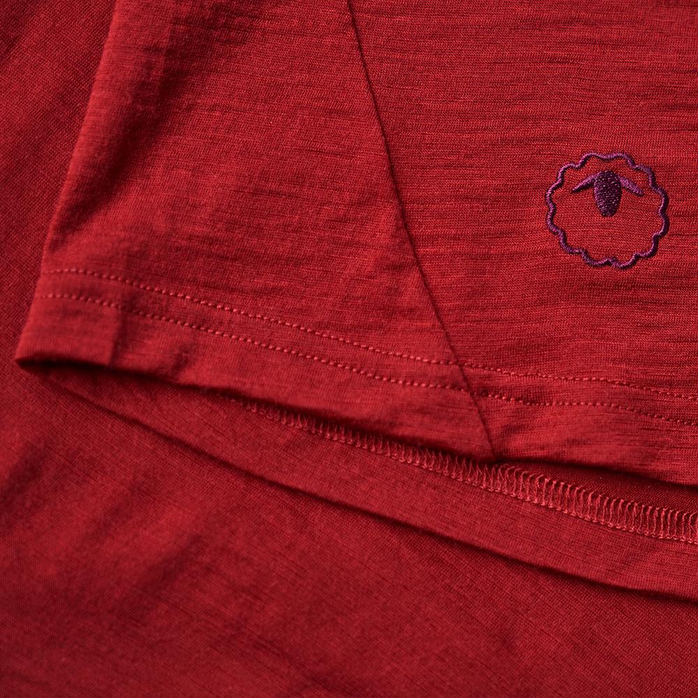 Isobaa | Womens Merino 150 Roll Sleeve Tee (Red) | Our superfine Merino T-shirt performs everywhere from outdoor adventures to coffee dates.